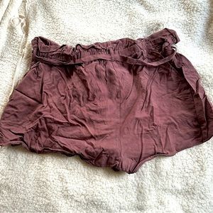 Maroon high waisted shorts